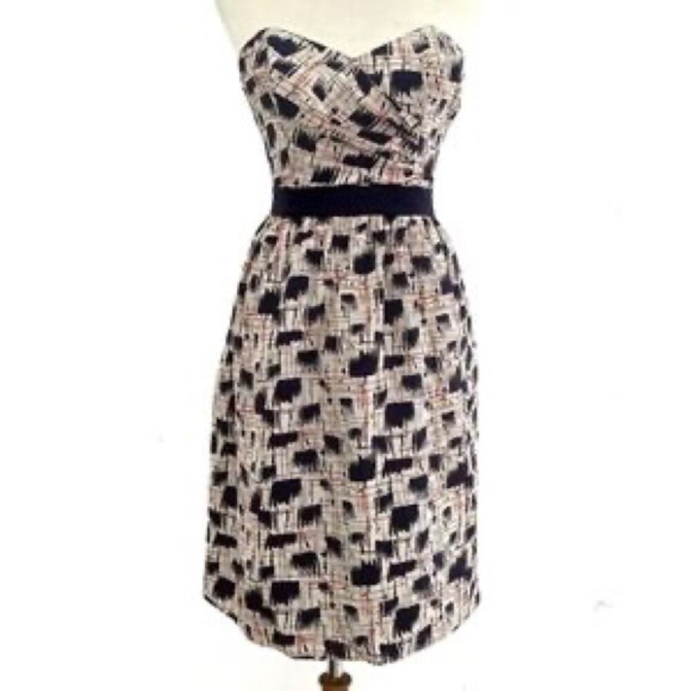 Anthropologie Burlapp 100% Silk Strapless Dress Size 2